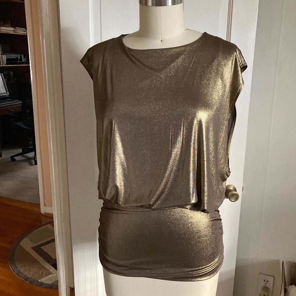 Gold metallic dress top